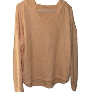 WOMENS PEACH COZY HOODIE TOP SZ L